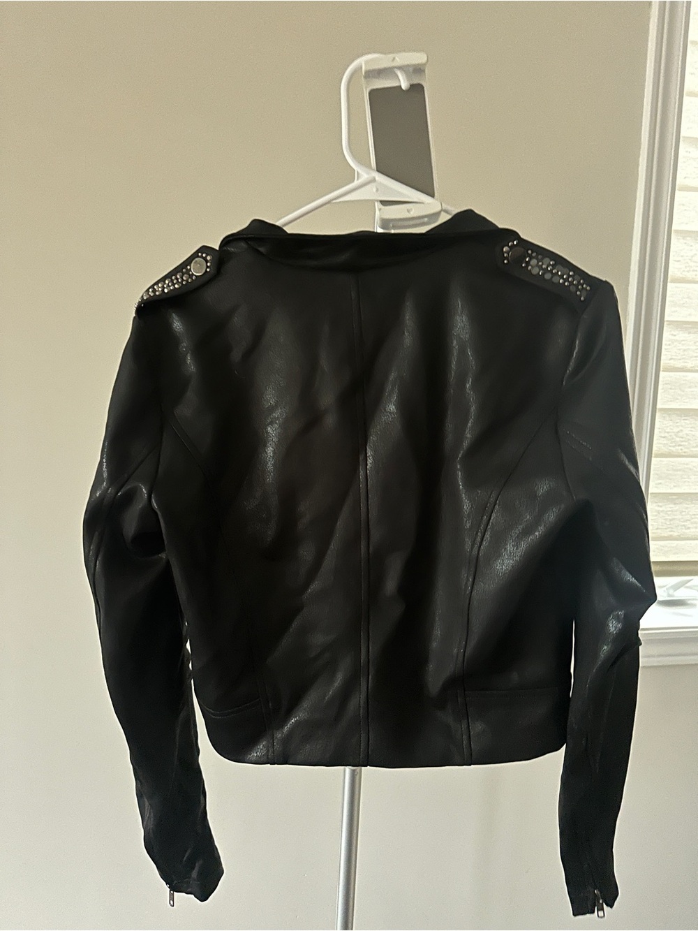 Simon Chang Black Studded Moto Jacket - Picture 2 of 3